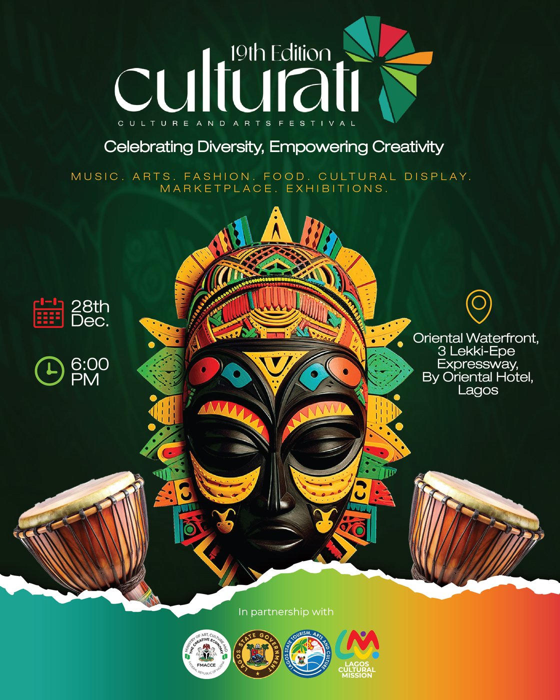 Culturati 19th Edition culture and arts festival flyer
