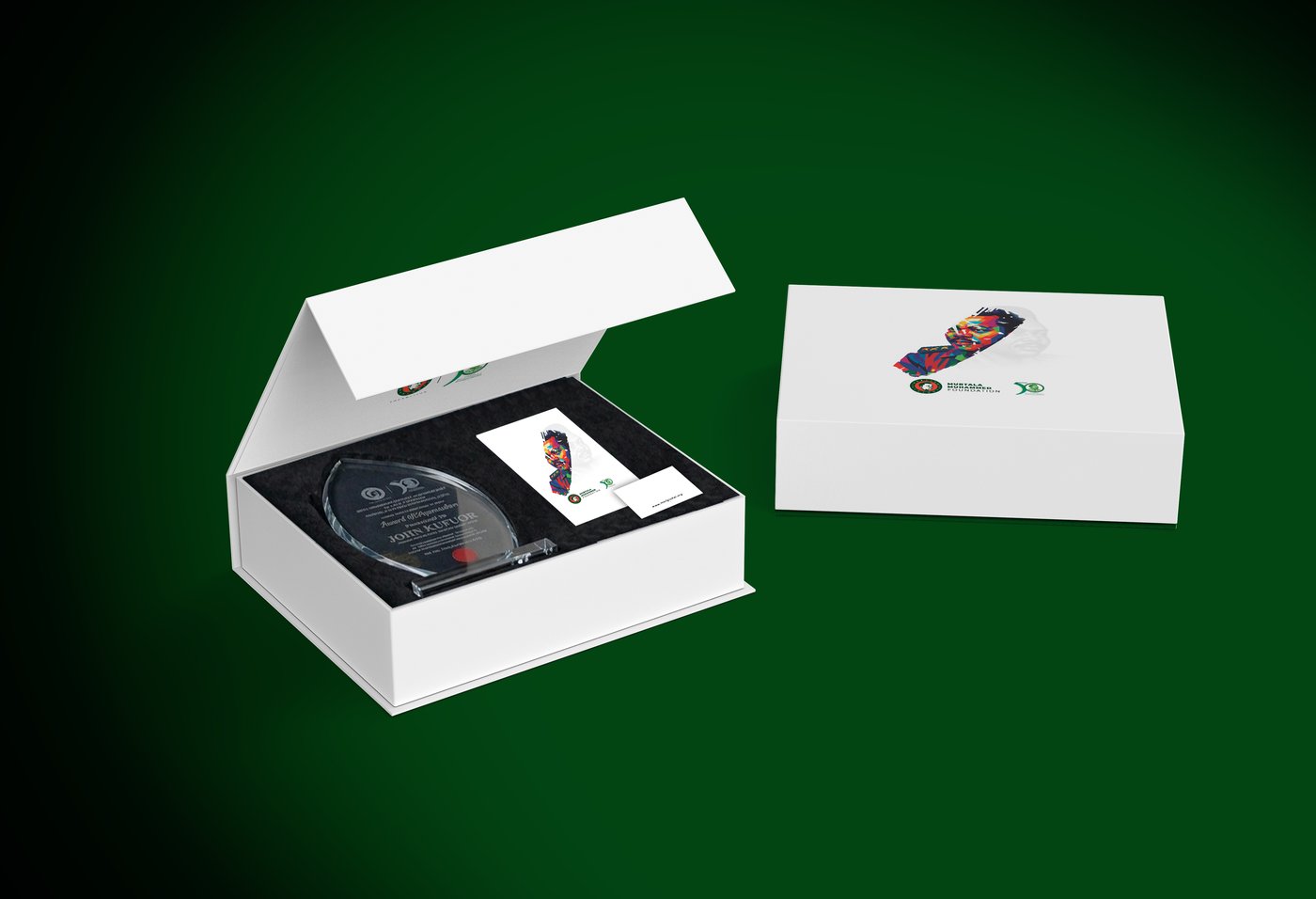 Murtala Muhammed Foundation crystal award box mockup